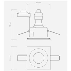 Astro Minima Square Fixed Ip65 lugar empotrado