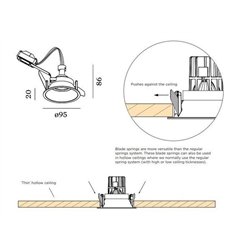 Wever & Ducré Deep IP44 1.0 PAR16 resortes de hoja Foco empotrado