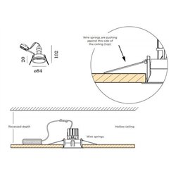 Wever & Ducré Deep 1.0 LED resortes de alambre Foco empotrado