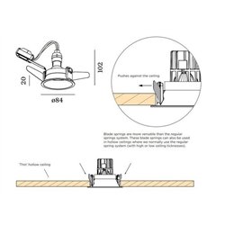 Wever & Ducré Deep 1.0 LED resortes de hoja Foco empotrado
