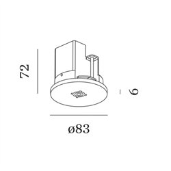 Wever & Ducré Susp Single Ceiling Base Semi Rec 1.2 Round