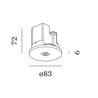 Wever & Ducré Susp Single Ceiling Base Semi Rec 1.2 Round