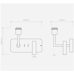 Astro Side by Side USB C | Lámpara de pared