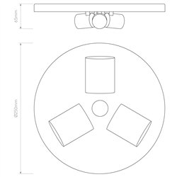 Astro 3-Way Plate | Lámpara de techo