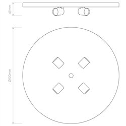 Astro 4-Way Plate | Lámpara de techo