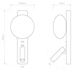 Astro Zeppo Reader | Lámpara de pared