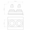 Astro Trimless Square Twin Adjustable | Foco empotrado