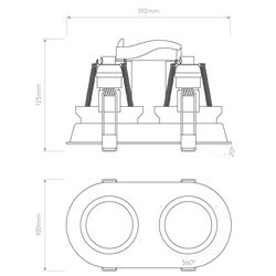 Astro Minima Round Twin Adjustable | Foco empotrado