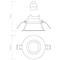 Astro Minima Slimline Round Fixed Fire-Rated IP65 | Foco empotrado