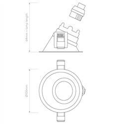 Astro Minima Slimline 25 Fire-Rated IP65 | Foco empotrado