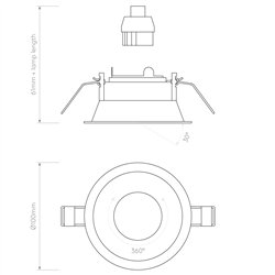 Astro Minima Slimline Round Adjustable Fire-Rated | Foco empotrado