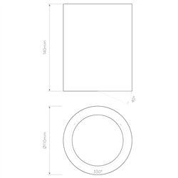 Astro Osca Round 140 Adjustable | Lámpara de techo