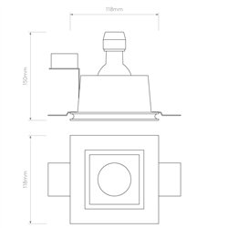 Astro Blanco Square Fixed | Foco empotrado