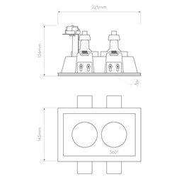 Astro Blanco Twin Adjustable | Foco empotrado