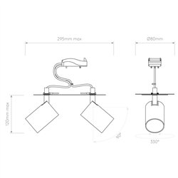 Astro Ascoli Twin Recessed | Lámpara de techo