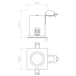 Astro Taro Square Adjustable Fire-Rated | Foco empotrado