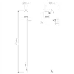 Astro Bayville Spike Spot 900 Twin | Lámpara de piso