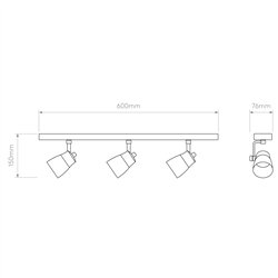 Astro Juno Triple Bar | Lámpara de techo
