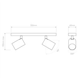 Astro Ascoli Twin | Lámpara de techo