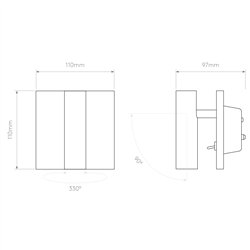 Astro Enna Square Switched LED | Lámpara de pared