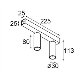 Modular Nyto Surface Adjustable 30 Square 2x LED DE | Lámpara de techo / Lámpara de pared
