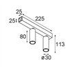 Modular Nyto Surface Adjustable 30 Square 2x LED DE | Lámpara de techo / Lámpara de pared