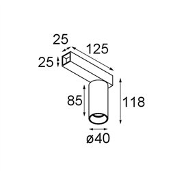 Modular Nyto Surface Adjustable 40 Square 1x LED DE | Lámpara de techo / Lámpara de pared