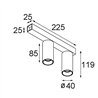 Modular Nyto Surface Adjustable 40 Square 2x LED DE | Lámpara de techo / Lámpara de pared