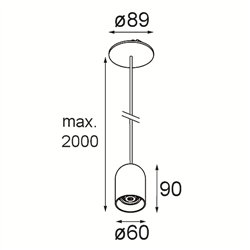 Modular Placebo Suspended Down 60 1x LED DE | Lámpara de suspensión