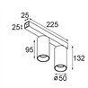 Modular Nyto Surface Adjustable 50 Square 2x LED DE | Lámpara de techo / Lámpara de pared