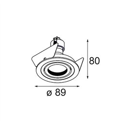 Modular K 1 Recessed Adjustable 89 1x GU10 DE | Foco empotrado