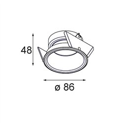 Modular Lotis Round Recessed 86 1x IP55 M-LED DE | Foco empotrado