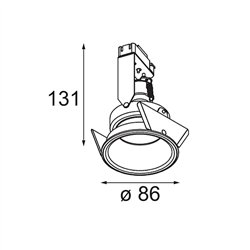 Modular Lotis Round Recessed 86 1x IP55 GU10 | Foco empotrado