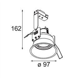 Modular Lotis Round Recessed Adjustable 97 1x GU10 | Foco empotrado