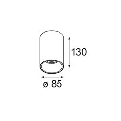 Modular Lotis Tube Surface 85 1x GU10 | Lámpara de techo