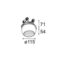 Modular Marbul Recessed Adjustable 115 1x LED DE | Foco empotrado