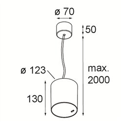 Modular Smart Tube Suspended 115 1x DI 500mA | Lámpara de suspensión
