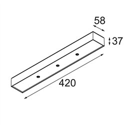 Modular Modupoint Square Surface 420X58 3x Jack DI 500mA | Lámpara de techo / Lámpara de pared