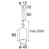 Modular Minude Jack Suspended 45 1x LED DE | Lámpara de suspensión
