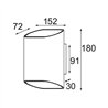 Modular Trapz Wall Up/Down 2x LED DI | Lámpara de pared
