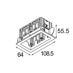 Modular Qbini Frame Recessed 2x | Foco empotrado