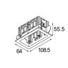 Modular Qbini Frame Recessed 2x | Foco empotrado