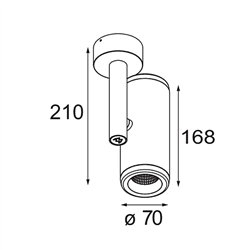 Modular Medard Surface Adjustable 70 1x LED DI | Lámpara de techo / Lámpara de pared