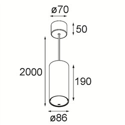 Modular Smart Tube Suspended 82 XL 1x DI 500mA | Lámpara de suspensión