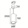 Modular Smart Tube Suspended 82 XL 1x DI 500mA | Lámpara de suspensión