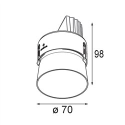 Modular Thimble Recessed Trimless Adjustable 70 1x LED DE | Foco empotrado