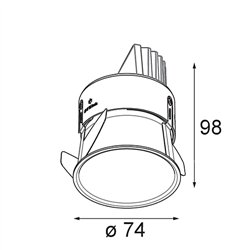 Modular Thimble Recessed Adjustable 74 1x LED DE | Foco empotrado