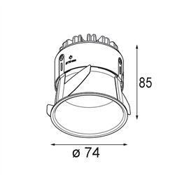 Modular Thimble Recessed 74 1x IP55 LED DE | Foco empotrado