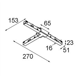 Modular Track 48V Connection T Electrical/Mechanical (For Suspended Mounting) Right