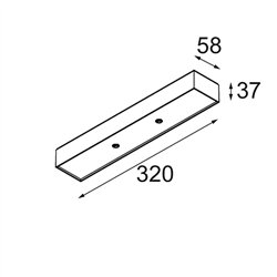 Modular Modupoint Square Surface 320X58 2x Jack 1800-3000K WD DI 350mA | Lámpara de techo / Lámpara de pared